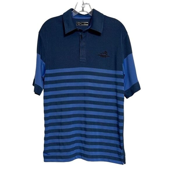 Callaway Polo Men's Size S Blue Stripes Drop Shoulder Collared Polo Shirt - Picture 1 of 9